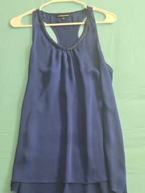 Express Blue Racerback Layered Shell Tank